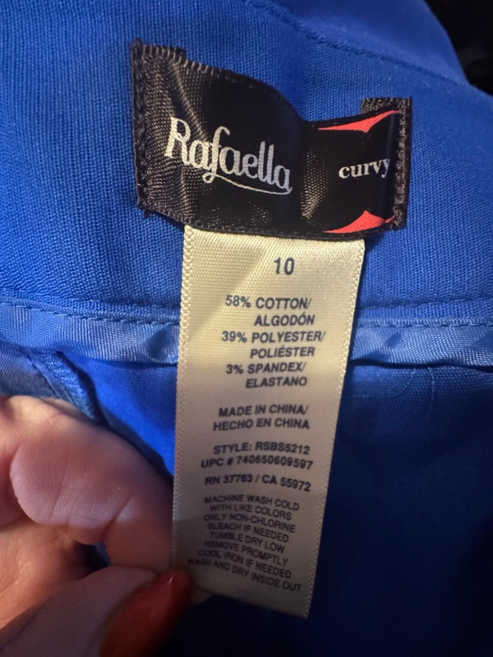 Rafaella Cobalt Blue Capri Pants w/Leg Detail   SIZE: 10   #O - Picture 7 of 7